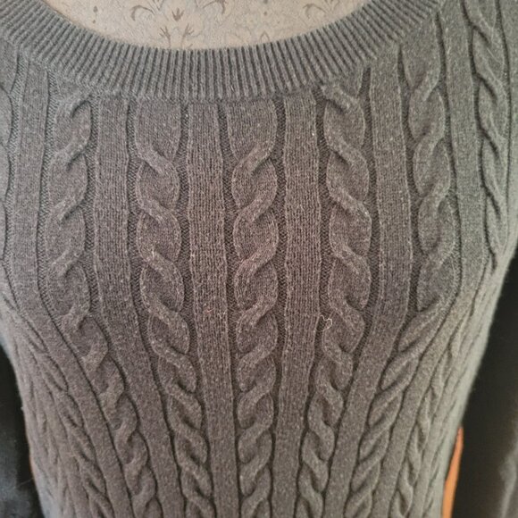 Talbots Cable Knit Black Sweater Lp Womens Petite - Picture 2 of 4